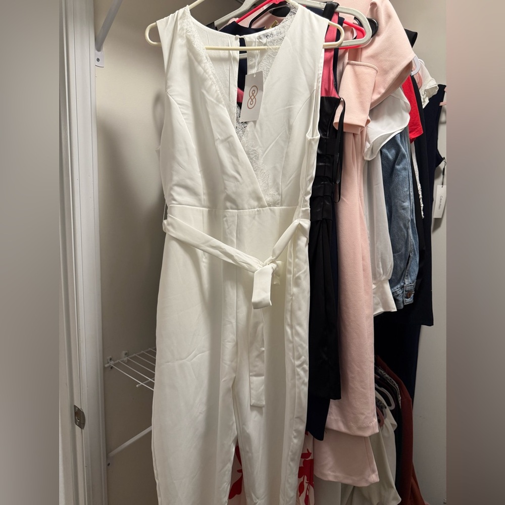 DO+BE White Satin Jumpsuit